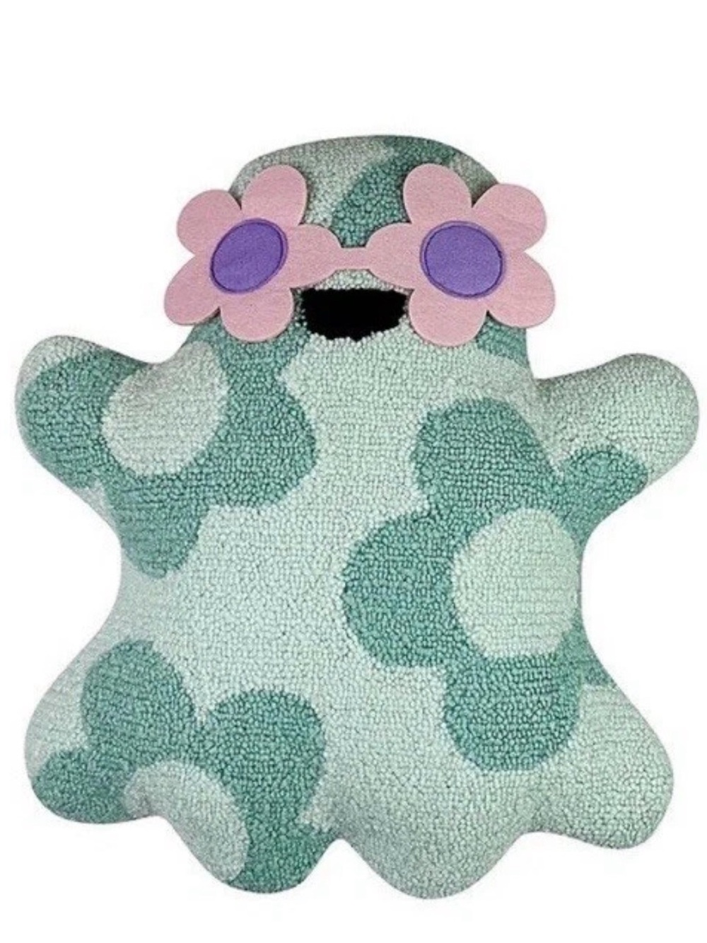 Celebrate Together Pastel Ghost Halloween Throw Pillow Flower Sunglasses 17"